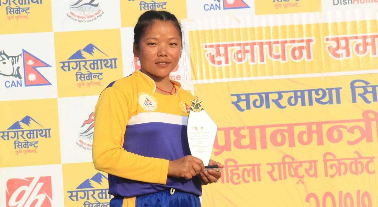 संगीता प्लेयर अफ दि टुर्नामेन्ट