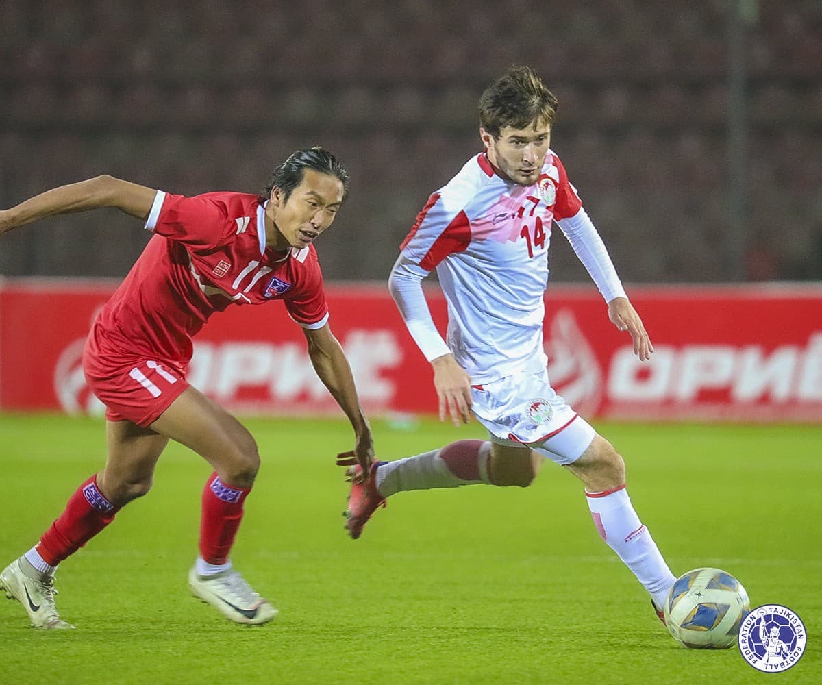 ताजिकिस्तानसँग नेपाल ६-० गोलले पराजित