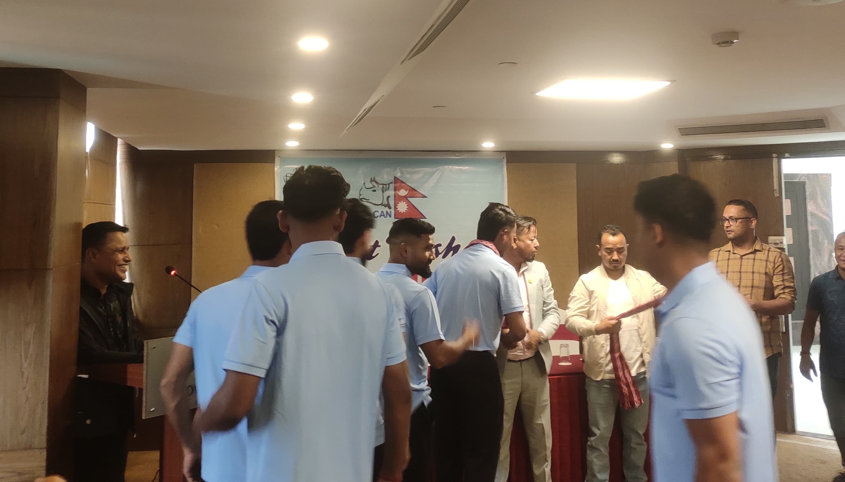 हङकङ जाने क्रिकेट टोलीको बिदाइ