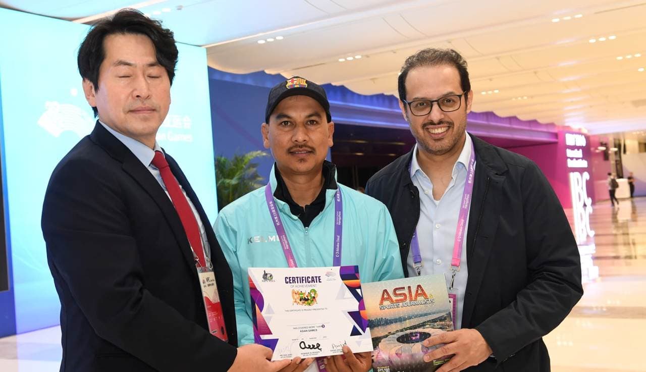पाँच वटा एसियाड रिपोर्टिङ गर्ने राजवंशीलाई सम्मान