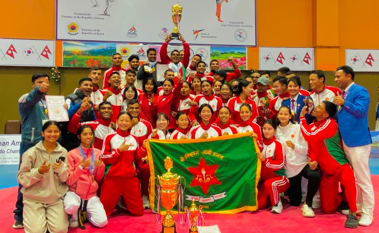 एम्बेस्डर तेक्वान्दोमा आर्मी टिम च्याम्पियन