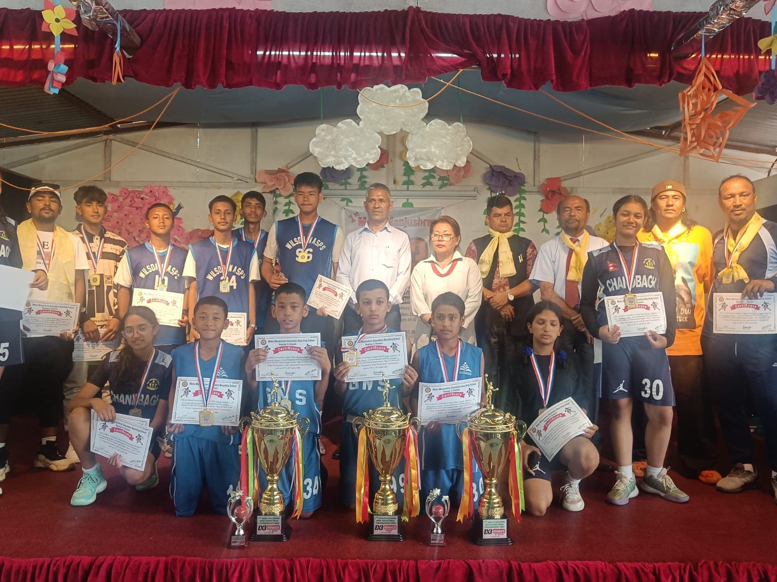 महामञ्जुश्री कप बास्केटबलमा विल्सन एकेडेमी, चाँदबाग र ग्रिनफिल्ड च्याम्पियन