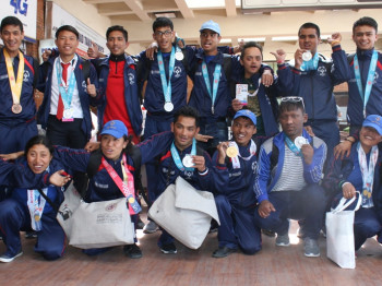 पदक विजेता नेपाली टोली स्वदेश फिर्ता