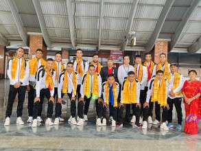 राष्ट्रिय भलिबल टोली किर्गिस्तान प्रस्थान
